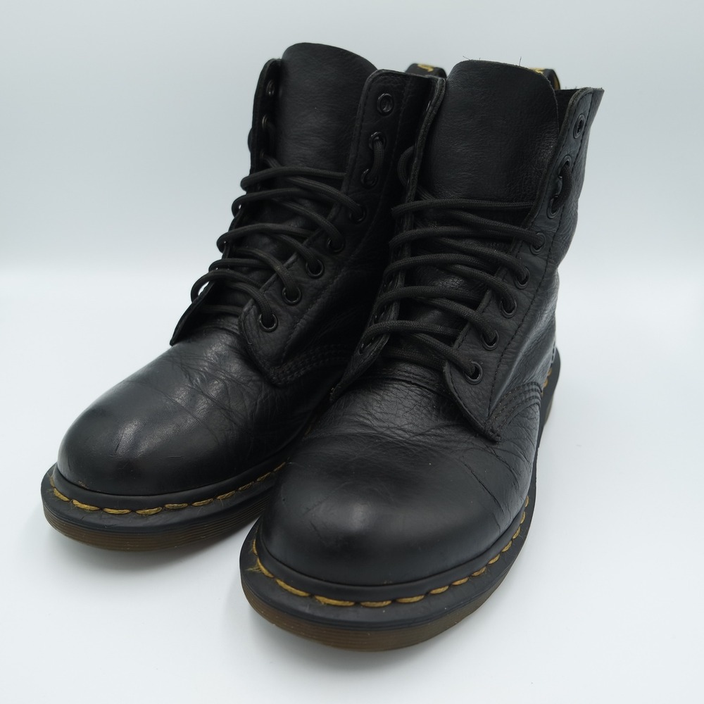 Dr. Martens 1460 Pascal Virginia Black Leather 8-Eye Lace Up Boots Womens 7 - Picture 2 of 11